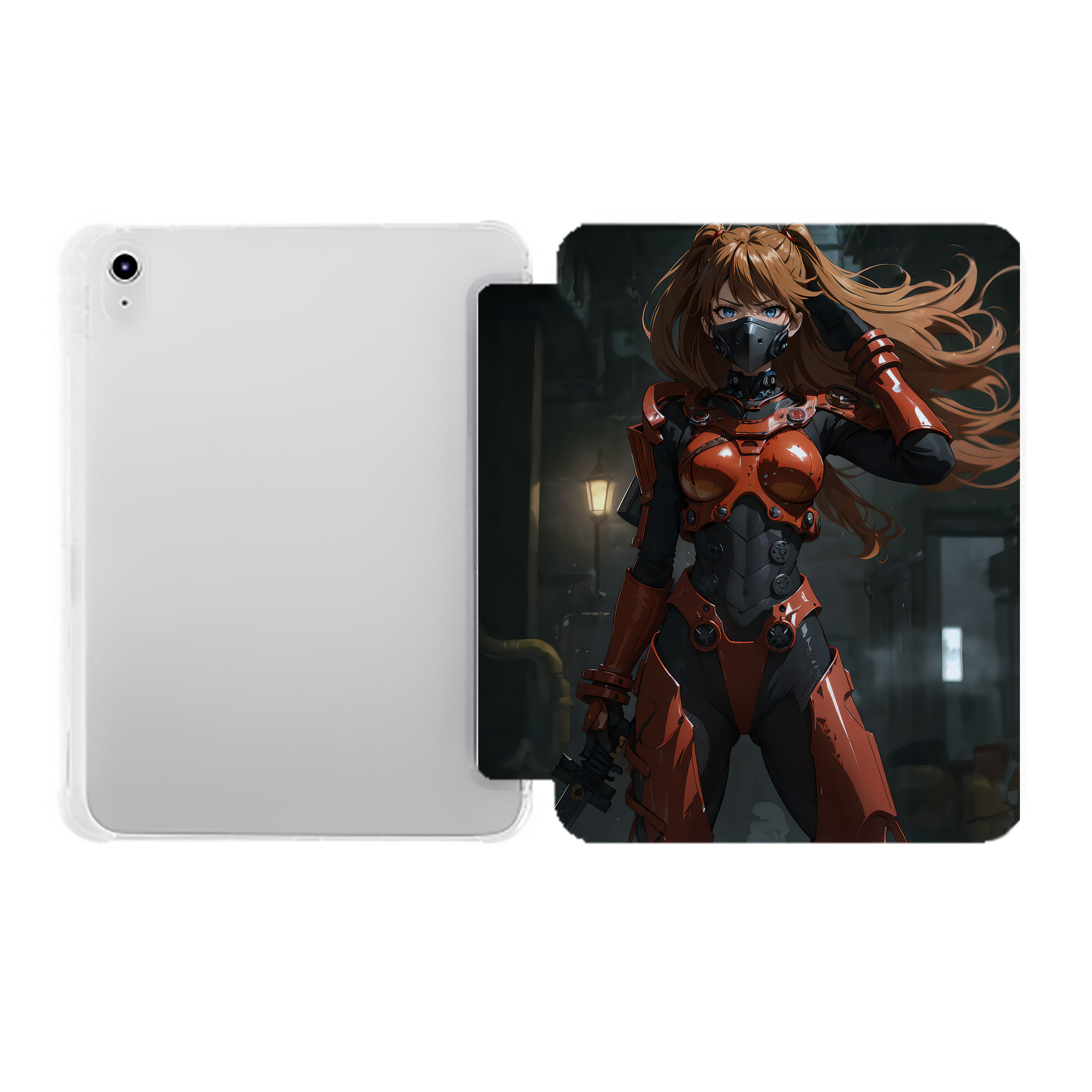 （画像用） EVA 新世紀エヴァンゲリオン IPad ケース ペン収納付き 三つ折りスタンド PUレザー×シリコン 対応機種9.5/10.5/10.9インチ